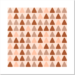 Soft Triangles Minimalist Geometric Pattern in Clay and Salmon Posters and Art